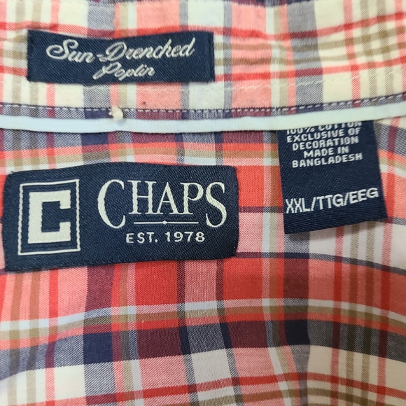 Chap's Men's Classic Short Sleeve Button Down Shirt, Size: XXL Color: Red - Picture 7 of 12